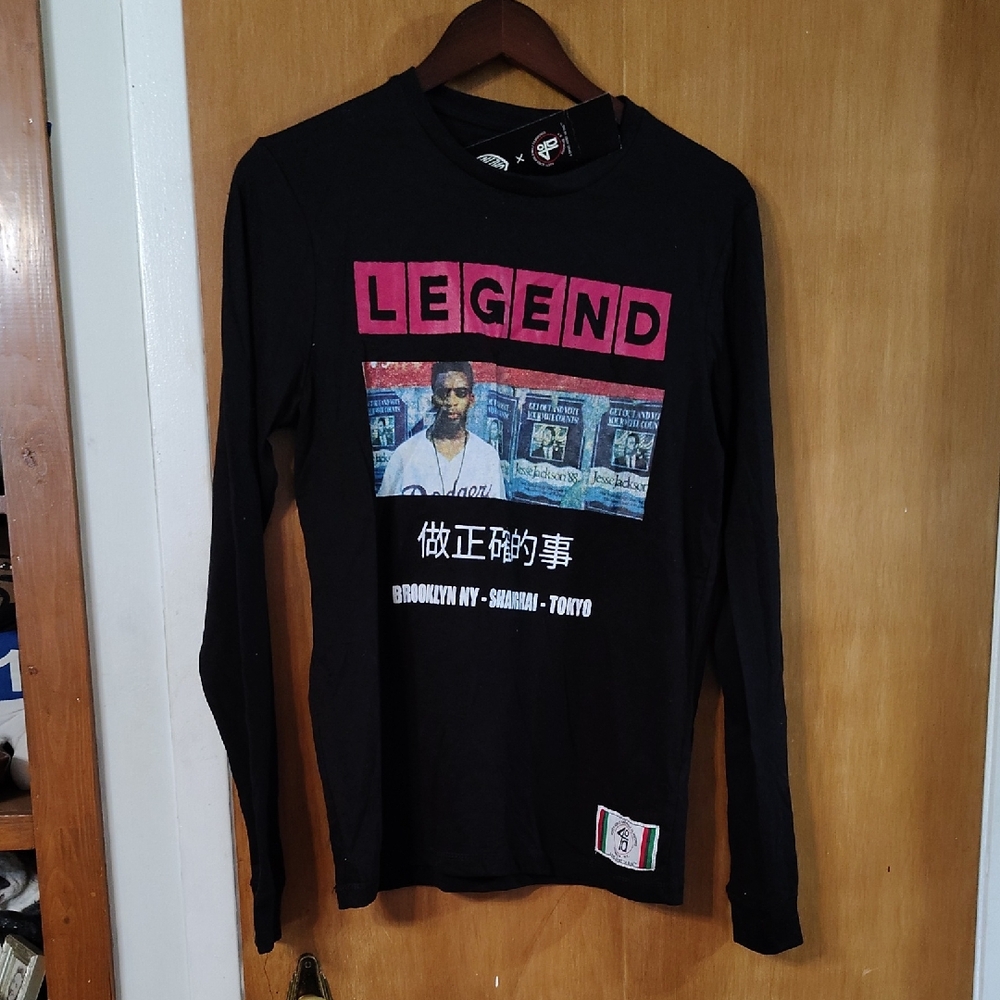 Defend Brooklyn Black Long Sleeve Graphic Tee New Small Spike Lee